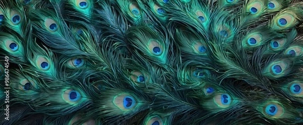 Fototapeta surface beauty peacock feather pattern texture background