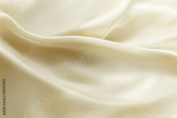 Fototapeta Soft beige fabric texture with gentle folds, elegant abstract background