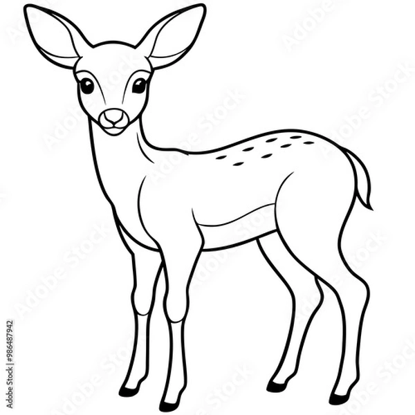 Fototapeta Gentle Fawn with Soft Lines