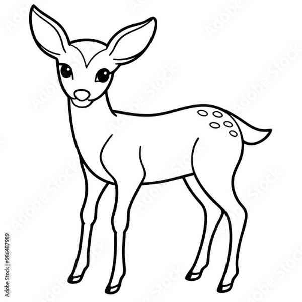 Fototapeta Gentle Fawn with Soft Lines