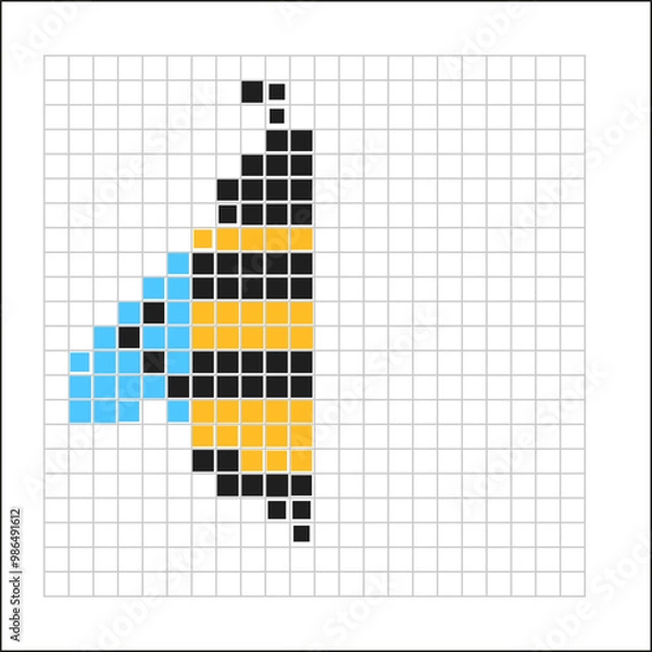 Fototapeta activity page: finish drawing bee mirrored pixels the right side 