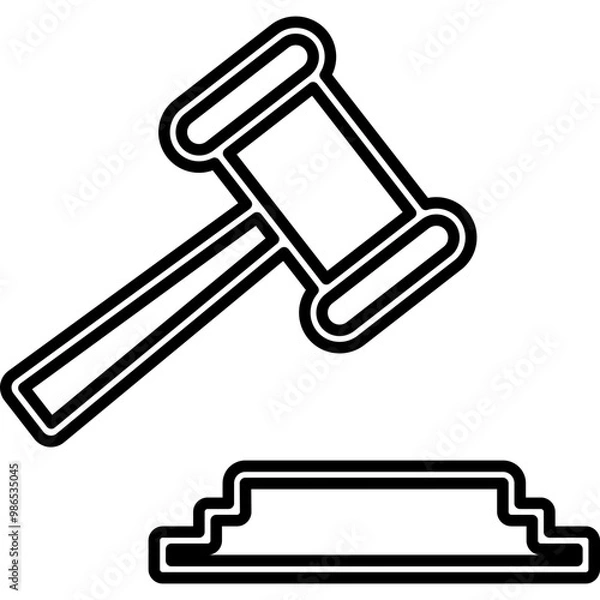 Obraz Single isolated icon with outline style icon on white background