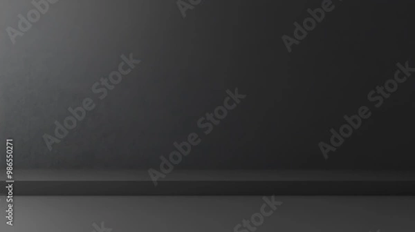Obraz A simple dark gray background with a ledge in the foreground.