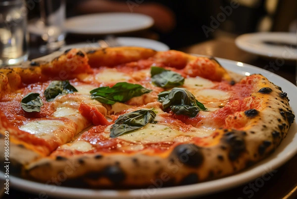 Fototapeta Pizza restourant. National Pizza Day. Official World Pizza Day every year on 9 February