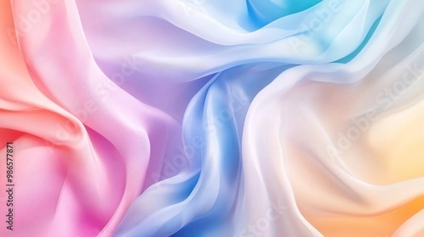 Fototapeta Dreamy blurred background with soft, flowing light and color