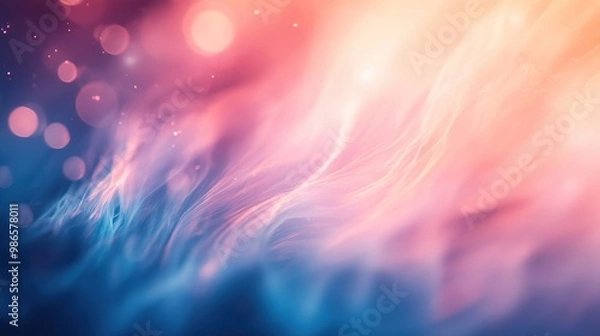 Fototapeta Dreamy blurred background with soft, flowing light and color