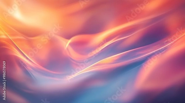Fototapeta Dreamy blurred background with soft, flowing light and color