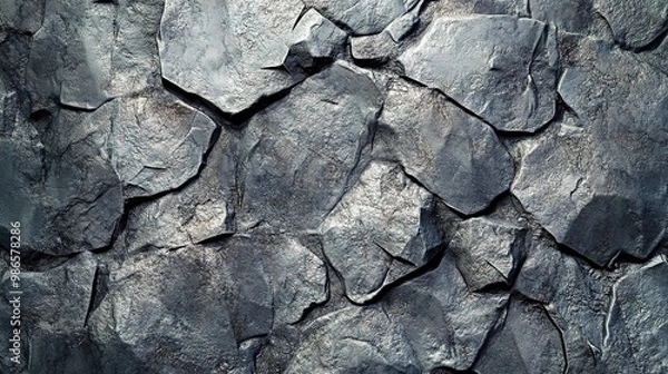 Fototapeta Detailed stone texture background with deep shadows and rich textures