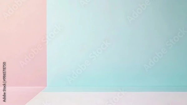 Fototapeta Delicate pastel color background with a minimalist, clean design
