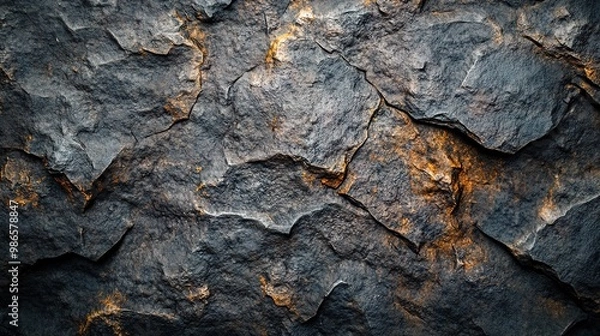 Fototapeta Detailed stone texture background with deep shadows and rich textures