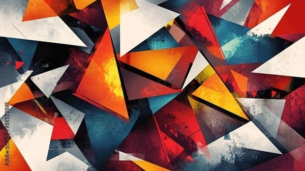 Fototapeta Abstract geometric pattern background with sharp shapes and angles