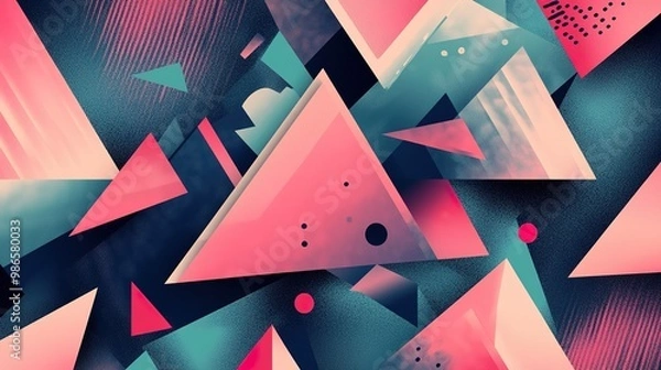Fototapeta Abstract geometric pattern background with sharp shapes and angles
