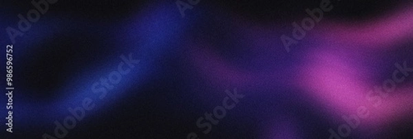 Obraz Grainy noisy poster background, dark olive and electric purple color wave, black backdrop, noise texture effect