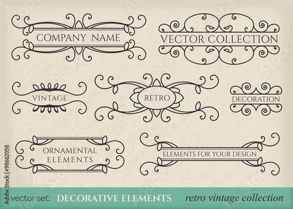 Fototapeta Calligraphic design elements