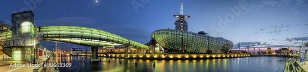 Obraz Hafenwelt Bremerhaven Panorama Night