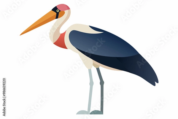 Obraz A striking vector art illustration of a Marabou Stork in the Savanna, highlighting its unique features .