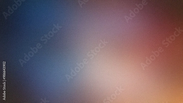 Fototapeta A smooth, multicolored gradient with a grainy texture, blending soft tones of blue, purple, orange, and pink. Ideal for 4K backgrounds, wallpapers, and creative design projects