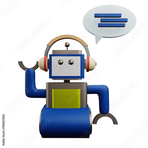 Obraz costumer support robot 3 D Illustration