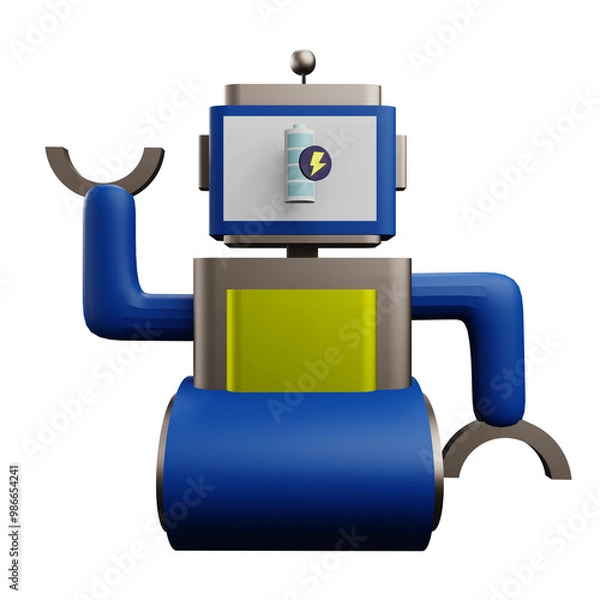 Obraz robot battery 3 D Illustration