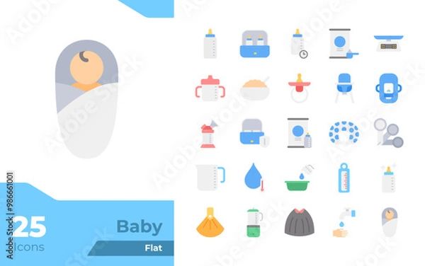Obraz Baby Flat Icons