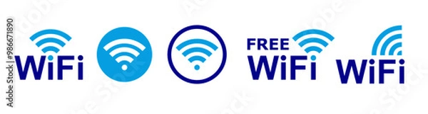 Fototapeta free wifi icon collection for restaurant, office, home, shop etc place free internet or network service. can be used for web, app, ui, infographics etc