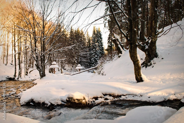 Fototapeta Waterfall mountain river