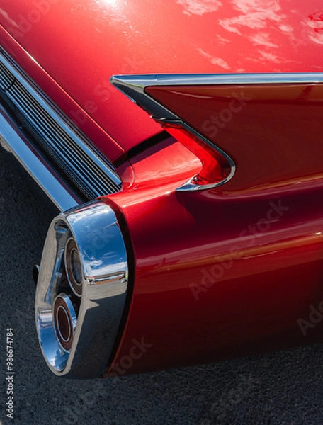 Obraz Details of classic car tail light