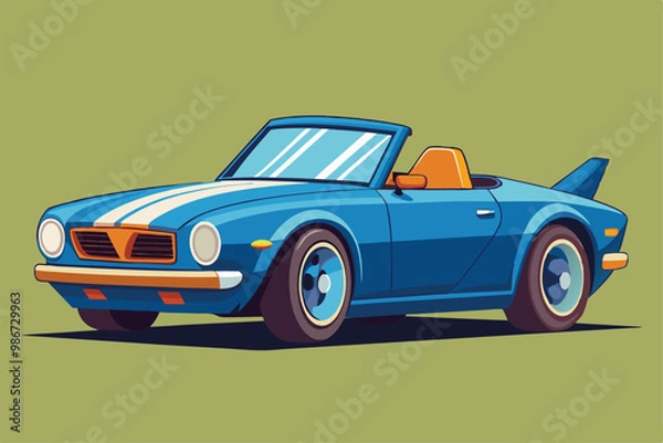 Fototapeta This illustration features a stylish customizable convertible car, perfect for auto enthusiasts, Customizable convertible car illustration