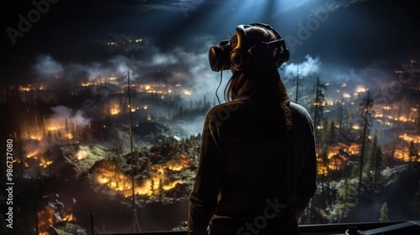 Fototapeta VR Forest Fire