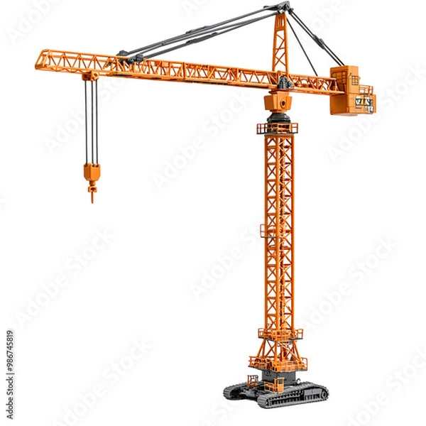 Obraz High-Precision Construction Crane Toy Model with Detailed Engineering Design