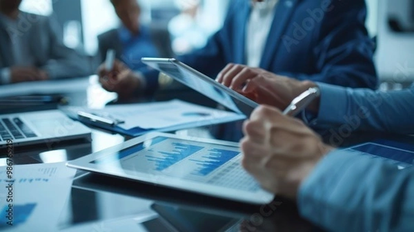 Fototapeta Business analyst meticulously auditing financial statements to ensure robust internal control and compliance, enhancing financial accuracy and reliability.	