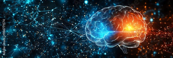 Fototapeta Intelligent customer support retail banking powered by AI visualized in an abstract composition where artificial intelligence personalizes interactions and resolves issues quickly