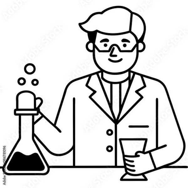 Obraz male-scientist-make-experiments-in-lab-