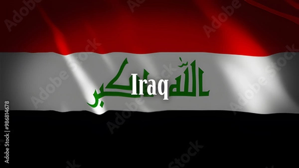 Obraz イラクの国旗に国名