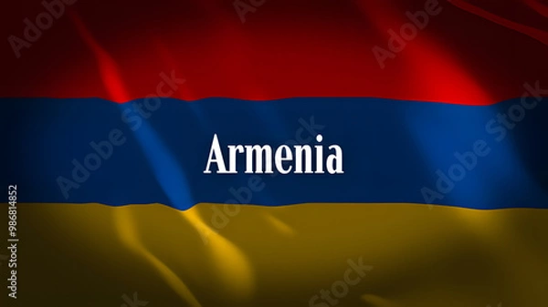 Fototapeta アルメニアの国旗に国名