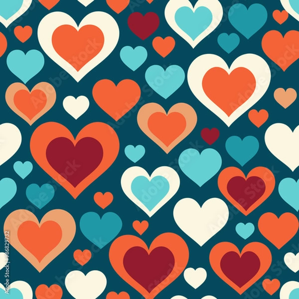 Fototapeta seamless pattern with hearts