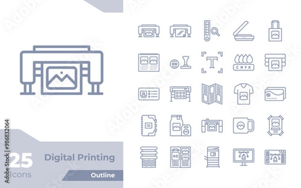 Obraz Digital Printing Outline Icon
