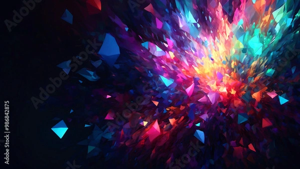 Obraz カラフルな模様が爆発する画像