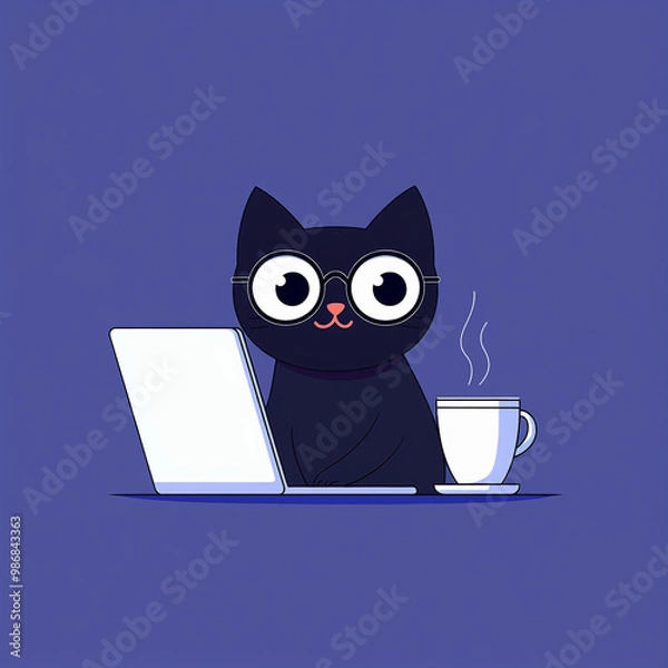 Fototapeta a working cat (in the office)