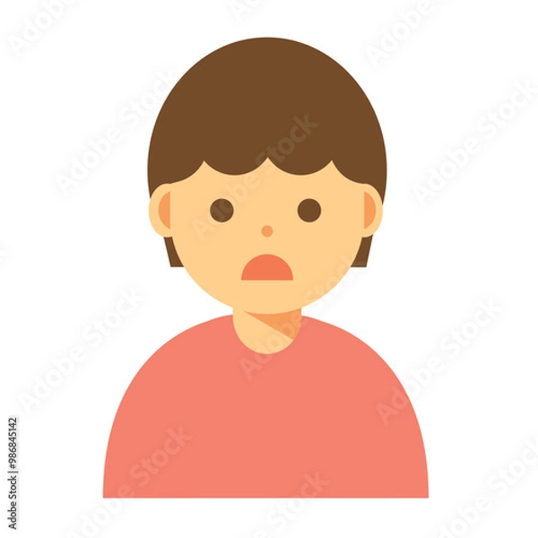 Fototapeta 困った顔の女性のイラスト