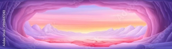 Fototapeta A purple and pink background with a large hole in the middle