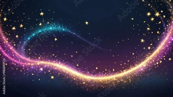 Fototapeta Sparkling Fairy Dust Trails Cartoon Background Design