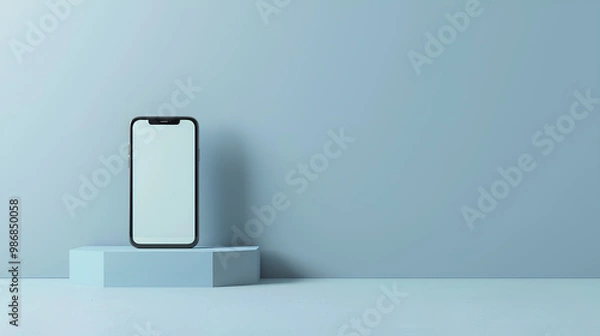 Fototapeta Minimalistic smartphone design with blank screen and copy space for promotional content
