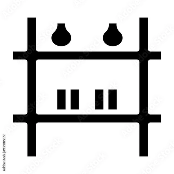Fototapeta Wall Shelf Vector Glyph Icon Design