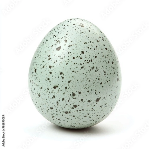 Obraz Speckled duck egg on white background, isolated,