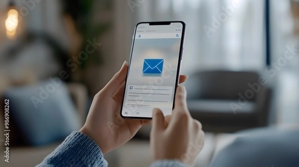 Obraz Email interface featuring a client mail list, designed as a web template.