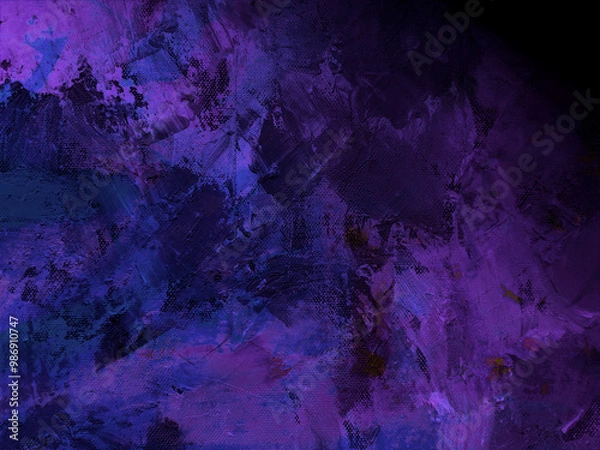 Obraz ホラーなテクスチャ 不気味な壁 紫 油彩