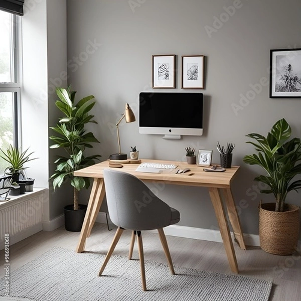 Fototapeta modern office interior with desk