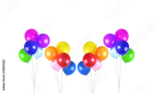Obraz Colorful party balloons on white background
