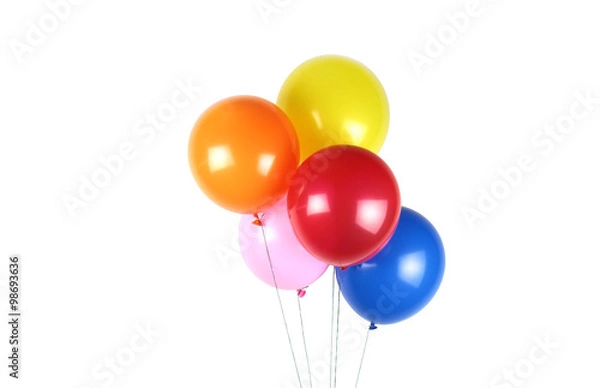 Obraz Kolorowe balony imprezowe na białym tle